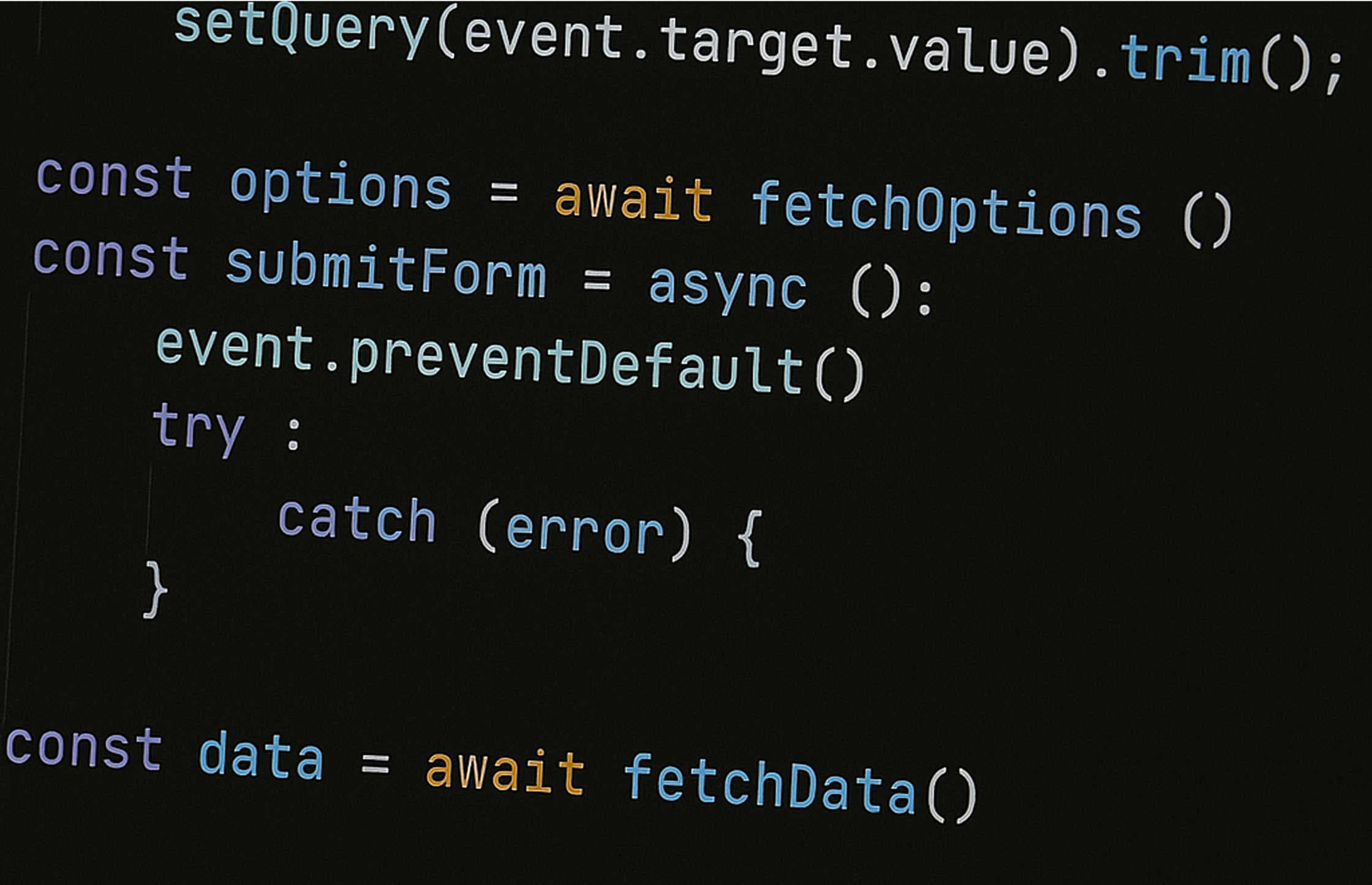 Code de développeur sur écran